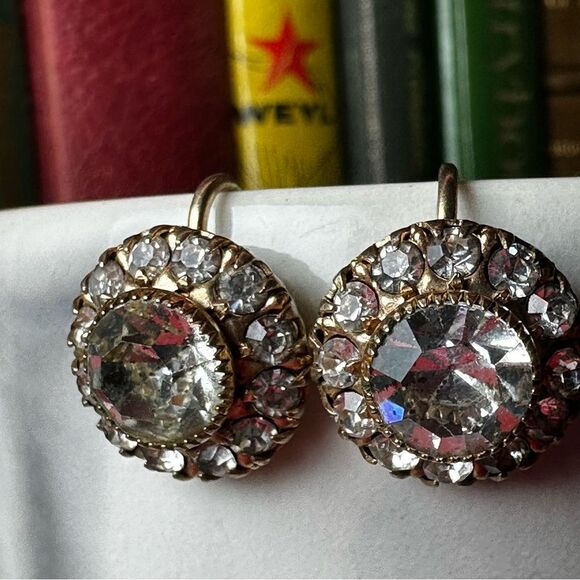Vintage Vargas Rhinestone Screw Back Earrings vintage rhinestone earring regency - Picture 7 of 14